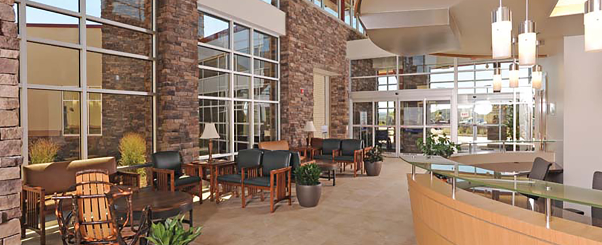 Interior view of lobby at the Guthrie Troy Community Hospital
